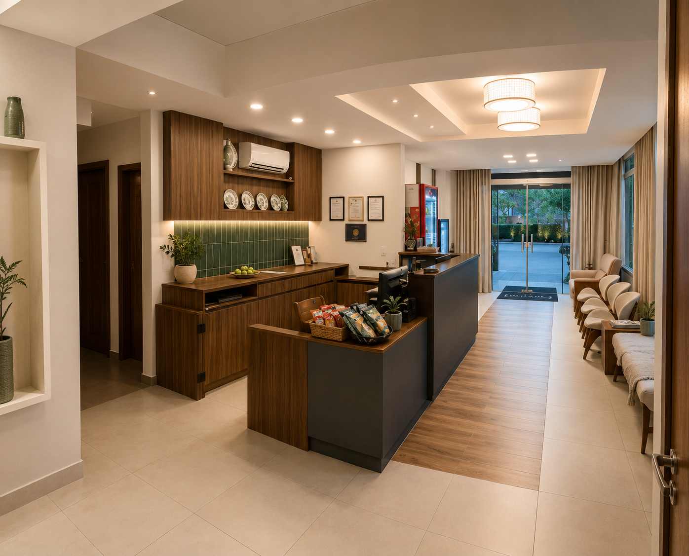 The warm reception area at Hotel e Pousada Manguinho