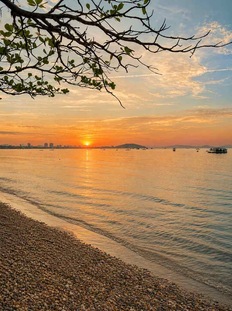 Sunset at the coast near the hotel